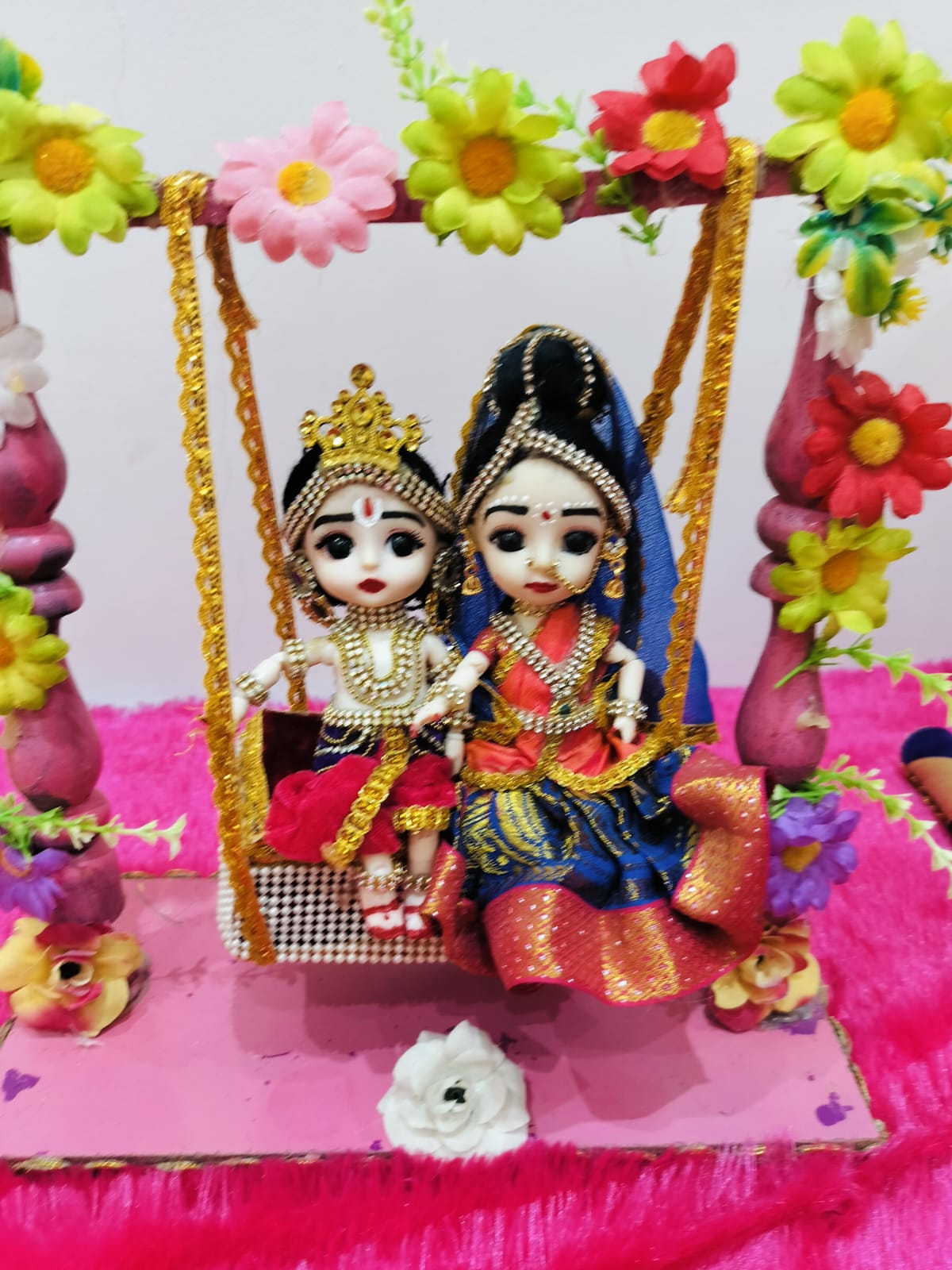 HAND CRAFTED RADHA KRISHNA IN SWING