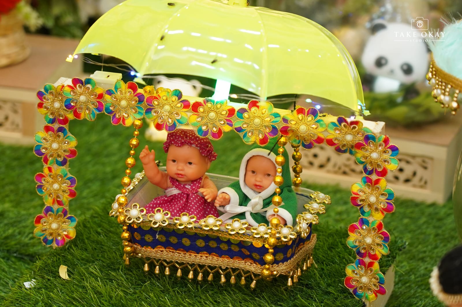 Cradle with baby