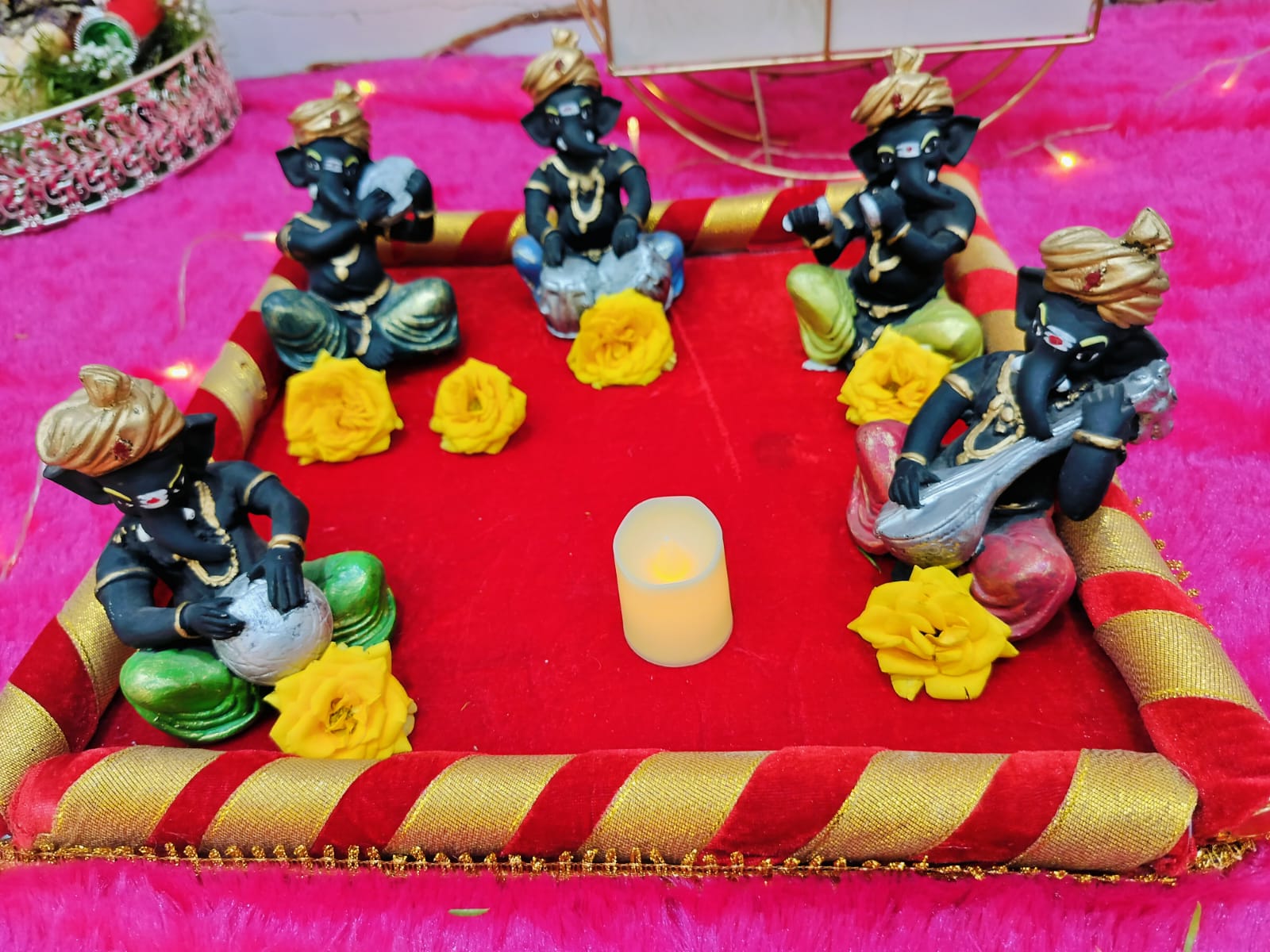 HAND CRAFTED PERSONALISED INSTRUMENTAL GANESHA PLATTER